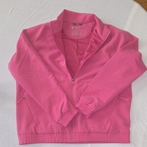 FIGS Women's Hot Pink Bomber Jacket with Zip